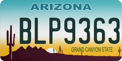 AZ license plate BLP9363