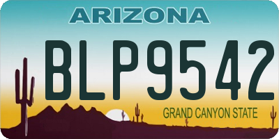 AZ license plate BLP9542
