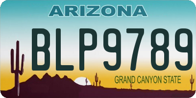 AZ license plate BLP9789