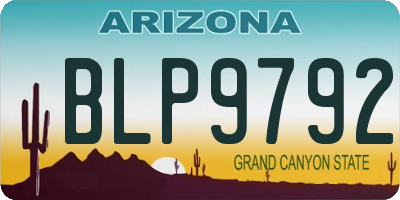 AZ license plate BLP9792