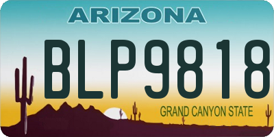 AZ license plate BLP9818