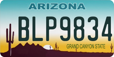 AZ license plate BLP9834
