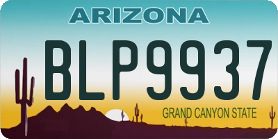 AZ license plate BLP9937