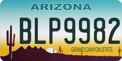 AZ license plate BLP9982