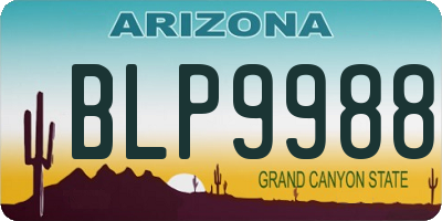 AZ license plate BLP9988