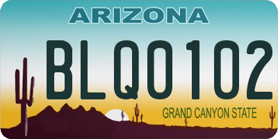 AZ license plate BLQ0102