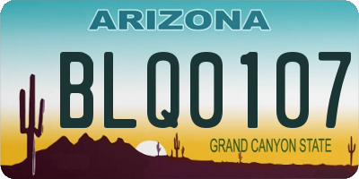 AZ license plate BLQ0107