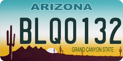 AZ license plate BLQ0132