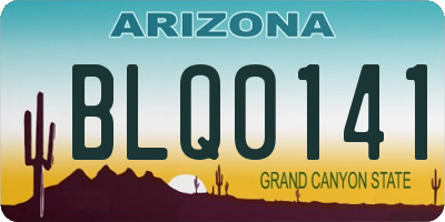 AZ license plate BLQ0141