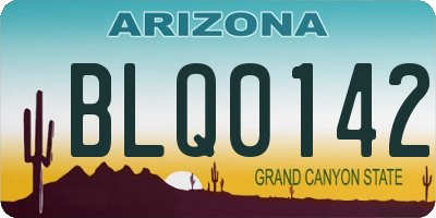 AZ license plate BLQ0142