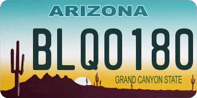 AZ license plate BLQ0180