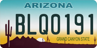 AZ license plate BLQ0191