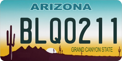 AZ license plate BLQ0211