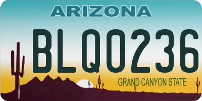 AZ license plate BLQ0236