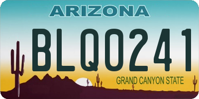 AZ license plate BLQ0241