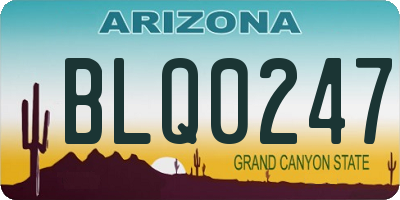 AZ license plate BLQ0247