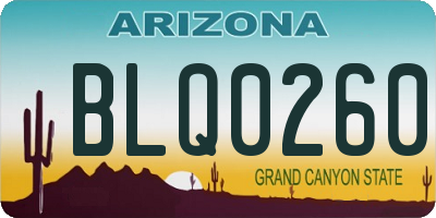 AZ license plate BLQ0260