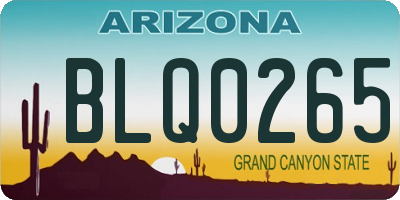 AZ license plate BLQ0265