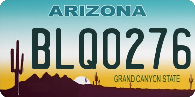 AZ license plate BLQ0276