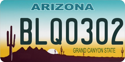 AZ license plate BLQ0302