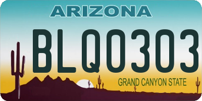 AZ license plate BLQ0303