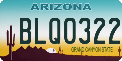 AZ license plate BLQ0322