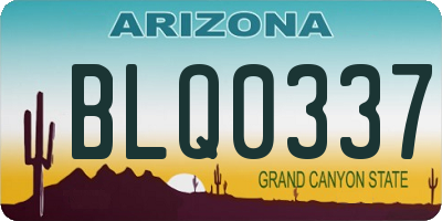 AZ license plate BLQ0337