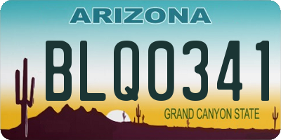 AZ license plate BLQ0341