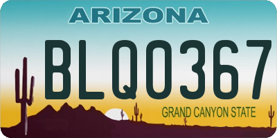AZ license plate BLQ0367