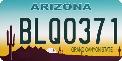 AZ license plate BLQ0371