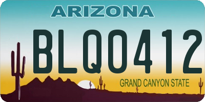 AZ license plate BLQ0412