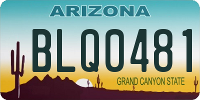 AZ license plate BLQ0481