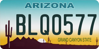 AZ license plate BLQ0577