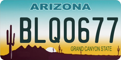 AZ license plate BLQ0677