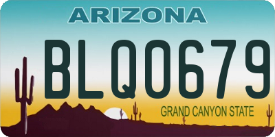 AZ license plate BLQ0679