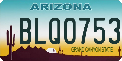 AZ license plate BLQ0753