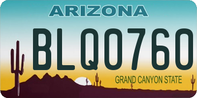 AZ license plate BLQ0760