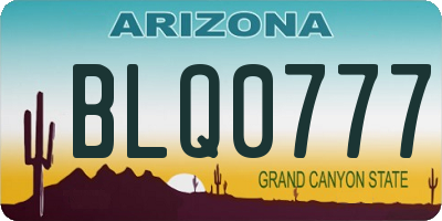 AZ license plate BLQ0777