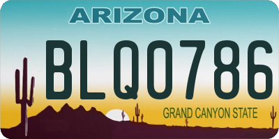 AZ license plate BLQ0786