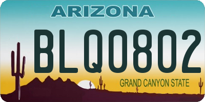 AZ license plate BLQ0802