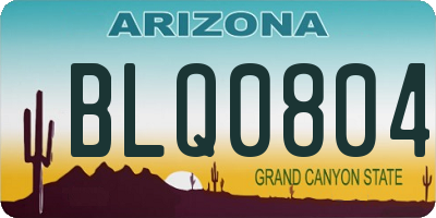 AZ license plate BLQ0804