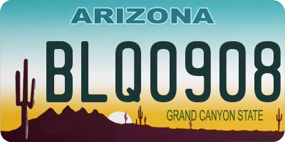 AZ license plate BLQ0908