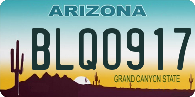 AZ license plate BLQ0917