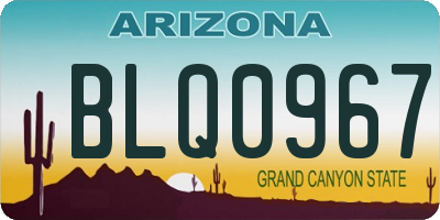 AZ license plate BLQ0967