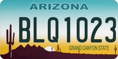 AZ license plate BLQ1023