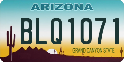 AZ license plate BLQ1071