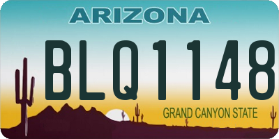 AZ license plate BLQ1148