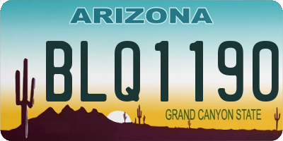 AZ license plate BLQ1190