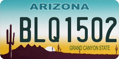 AZ license plate BLQ1502