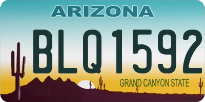 AZ license plate BLQ1592